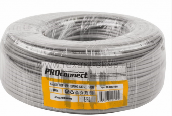 UTP 4PR 24AWG, CAT5 (бухта 100 метров)  кабель 01-0052-100 PROCONNECT