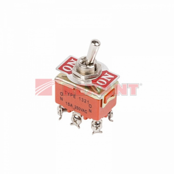 Тумблер 250V 15А (6c) ON-ON двухполюсный  (KN-202)  REXANT 36-4131