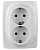 ЭРА  Эра12  Белый  Розетка 2X2P+E Schuko со шторками , 16А-250В, б.л.,  12-2008-01 Б0038812