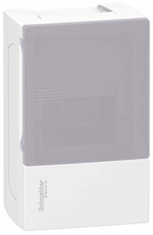 Бокс RESI9 MP (MINI PRAGMA)  Schneider Electric Plast_ENCL MIP12104T 1ряд/4модуля навесной дымчатая дверь /13366/