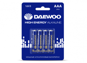 Элемент питания Daewoo LR03 HIGH ENERGY Alkaline 2021 BL-4 (кратно 4)