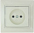 Lezard  Mira  Крем-Крем Розетка без заземляющих контактов керамика скрытая установка  (859580)  701-0303-121