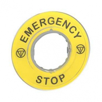Маркировка 3D  "EMERGENCY STOP" Schneider Electric ZBY9320 