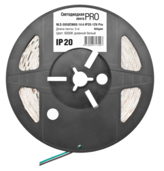 Лента светодиодная Navigator IP20  12V  14.4Вт/м  6000К  71 709 NLS-5050CW60  серия  PRO  СД (1 упаковка- 5 метров) (кратно 5)