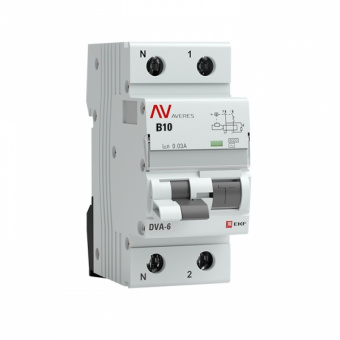 Дифференциальный автомат DVA-6 1P+N 10А (B) 30мА (AC) 6кА  EKF AVERES
