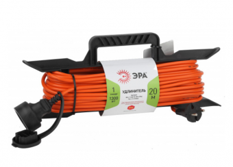 Удлинитель силовой ЭРА UFx-1-2x0.75-20m-IP44 на рамкебез заземляющих контактов 1 гнездо 20м ПВС 2x0.75