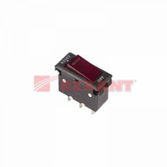 Выключатель - автомат клавишный 250V 15А (3с) RESET-OFF красный  с подсветкой (IRS-1-R15)  REXANT 36-2610